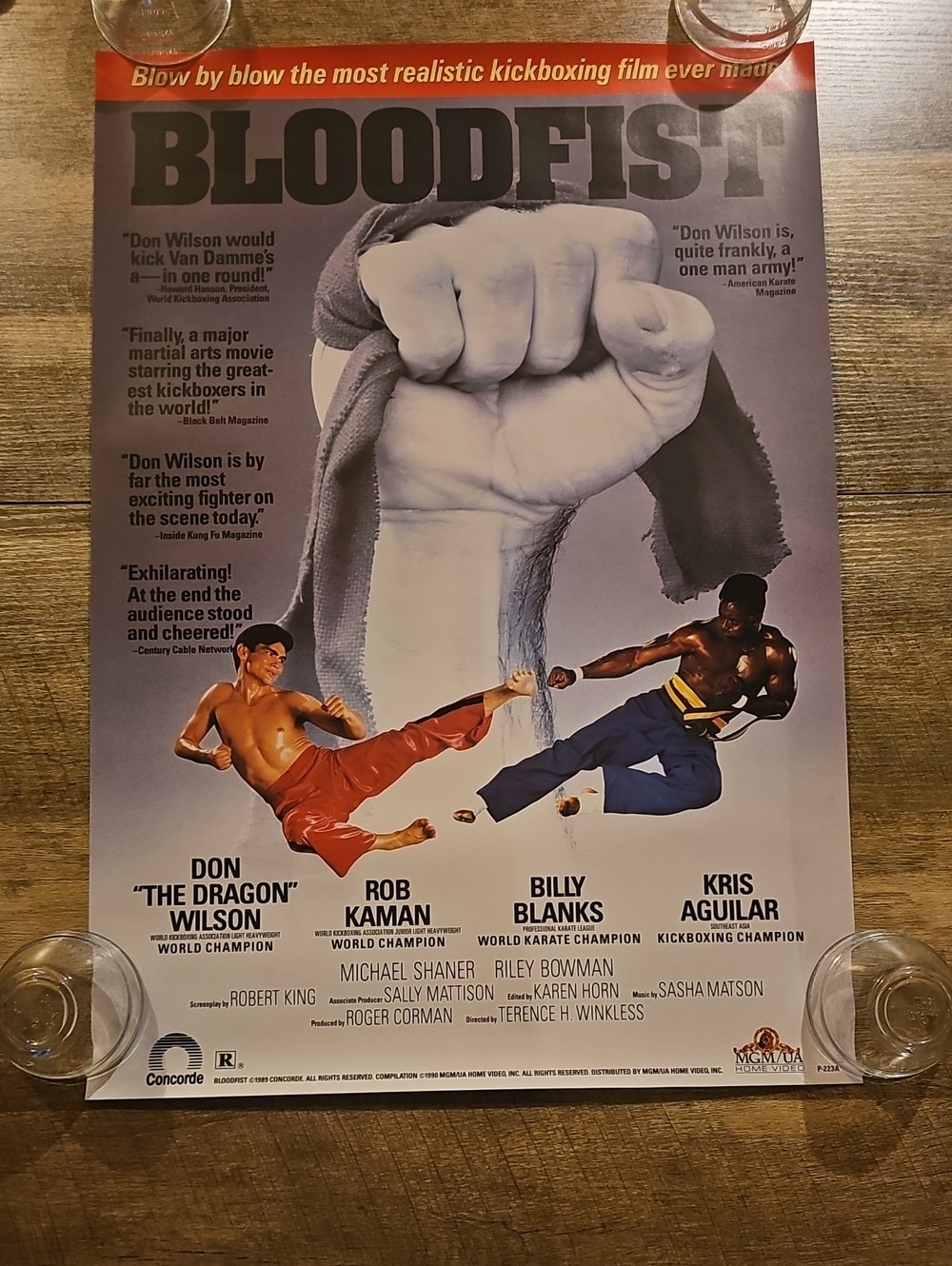 Vintage 1989 Bloodfist Movie Poster Near Mint Canadian VHS Promo